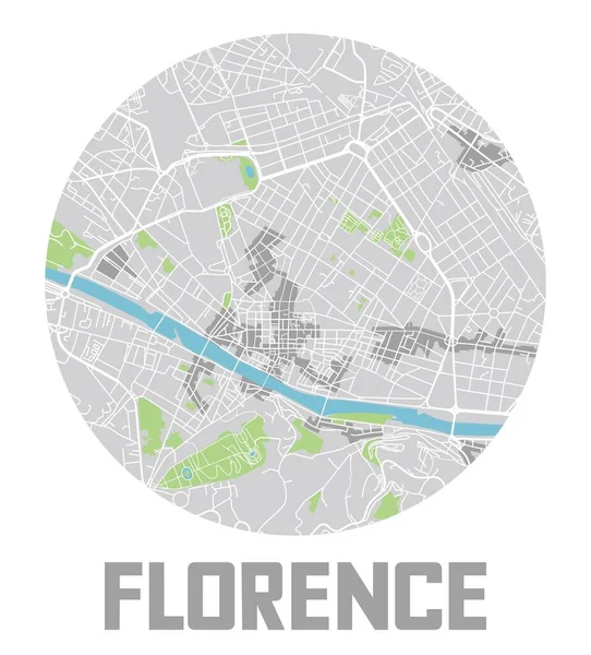 Minimalistisk Florens Stadskarta Ikon — Stock vektor