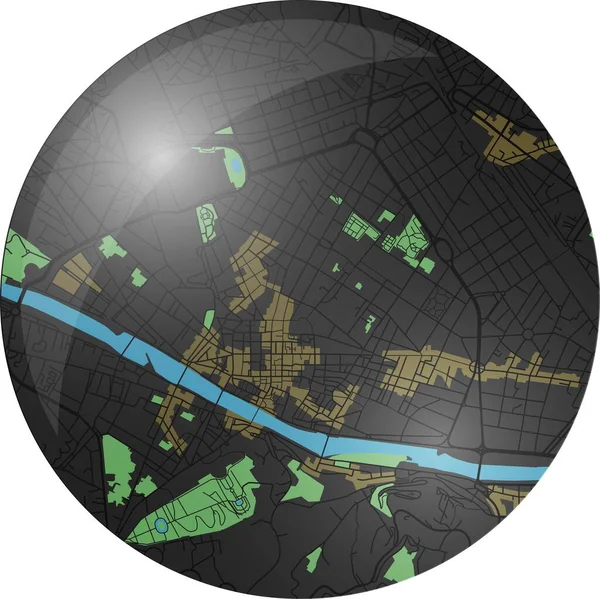Florencia Vector Botón Mapa Con Colores Oscuros — Vector de stock