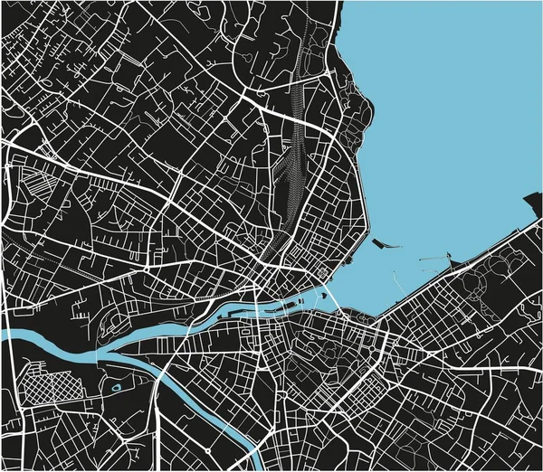 Black White Vector City Map Geneva Well Organized Separated Layers — Stock Vector