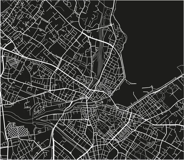 Mapa Cidade Vetorial Preto Branco Genebra Com Camadas Separadas Bem — Vetor de Stock