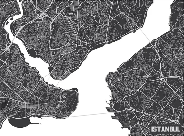 Minimalistisches Stadtplan Plakatdesign Istanbul — Stockvektor