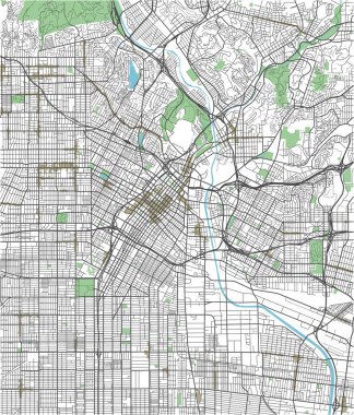 Renkli Los Angeles vektör şehir haritası
