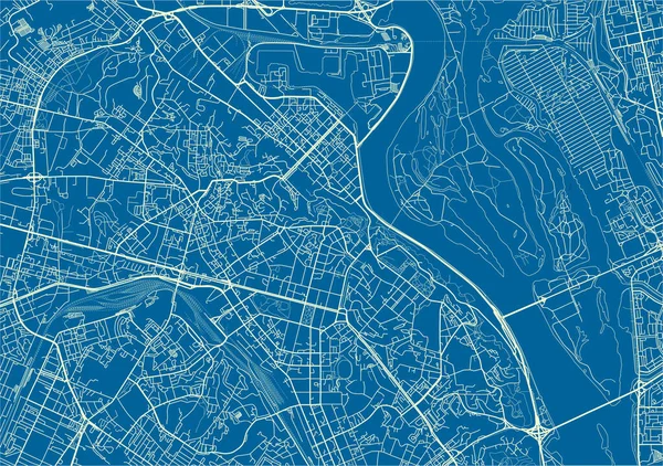 Mapa Cidade Vetorial Azul Branco Kiev Com Camadas Separadas Bem — Vetor de Stock