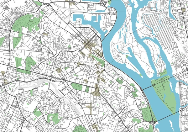 Carte Ville Vectorielle Kiev Colorée — Image vectorielle