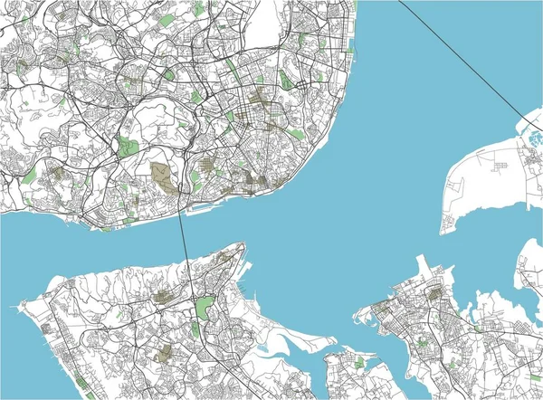 Mapa Colorido Cidade Vetorial Lisboa — Vetor de Stock