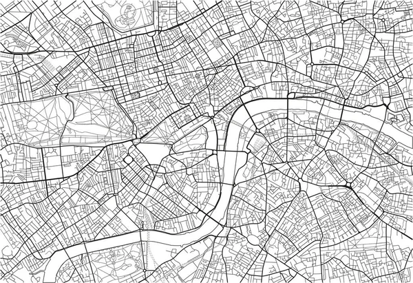 Mapa Londres Vector Blanco Negro Con Capas Separadas Bien Organizadas — Archivo Imágenes Vectoriales