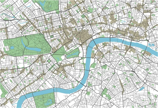 Carte Ville Vectorielle Londres Colorée — Image vectorielle