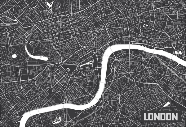 Design Cartaz Mapa Cidade Londres Minimalista — Vetor de Stock