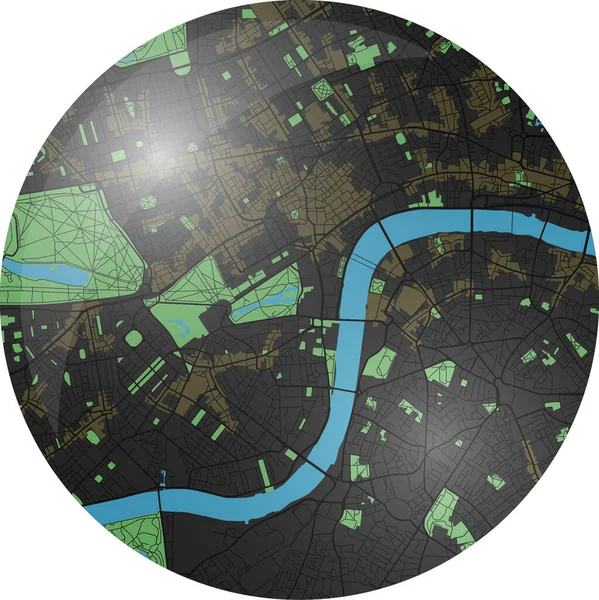 Carte Vectorielle Londres Aux Couleurs Sombres — Image vectorielle