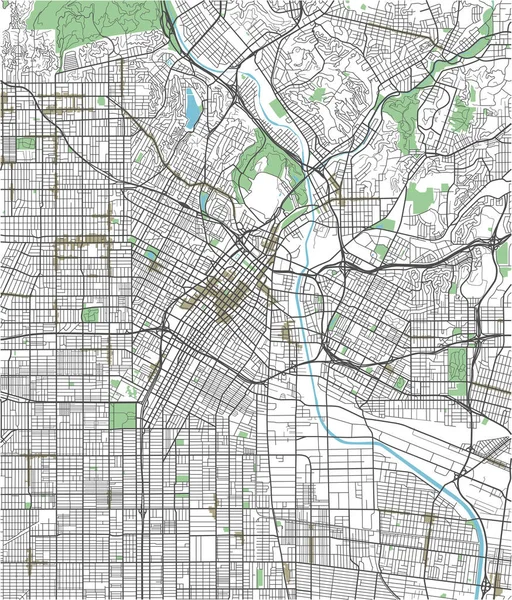 Красочная Векторная Карта Лос Анджелеса — стоковый вектор