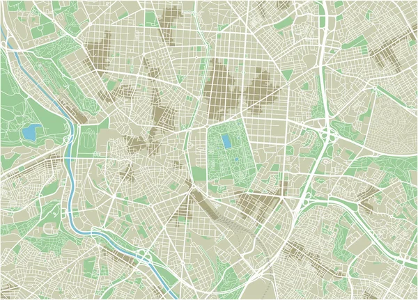 Vektor Stadtplan Von Madrid Mit Gut Organisierten Getrennten Ebenen — Stockvektor