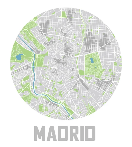 Minimalistisch Pictogram Van Stadskaart Van Madrid — Stockvector