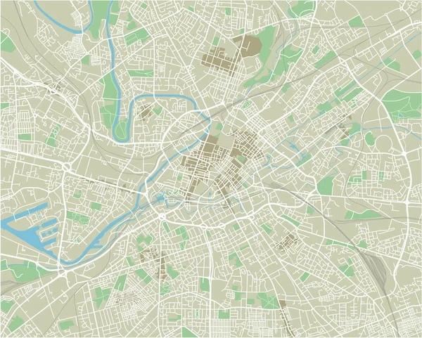 Vektor Stadtplan Von Manchester Mit Gut Organisierten Getrennten Ebenen — Stockvektor