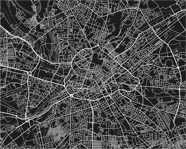 Черно Белая Векторная Карта Манчестера Хорошо Организованными Разделенными Слоями — стоковый вектор