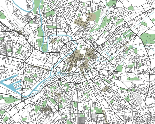 Farbenfroher Manchester Vektor Stadtplan — Stockvektor