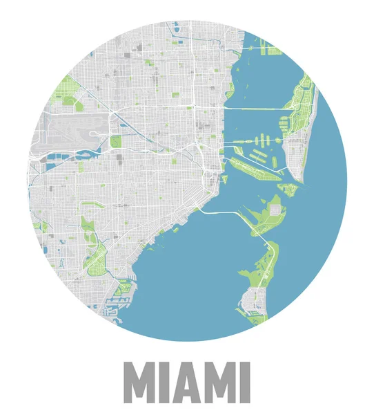 Icono Minimalista Mapa Miami — Archivo Imágenes Vectoriales