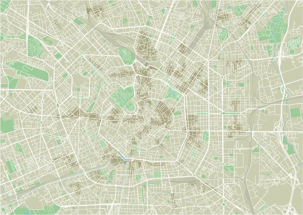 Векторная Карта Милана Хорошо Организованными Разделенными Слоями — стоковый вектор