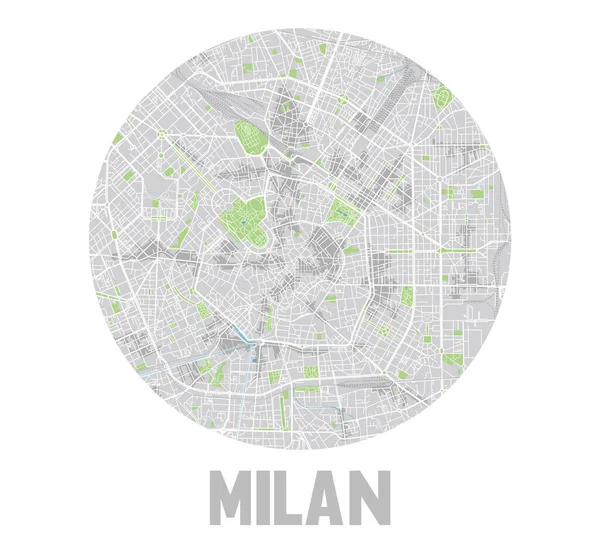 Minimalistic Milan City Map Icon — Stock Vector