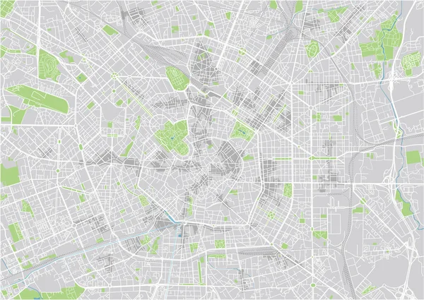Mapa Cidade Vetorial Milão Com Camadas Separadas Bem Organizadas — Vetor de Stock