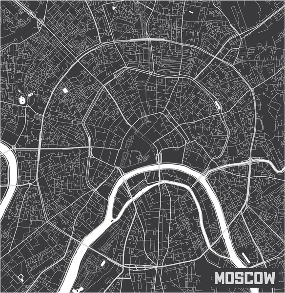 Minimalista Mosca Mappa Città Poster Design — Vettoriale Stock