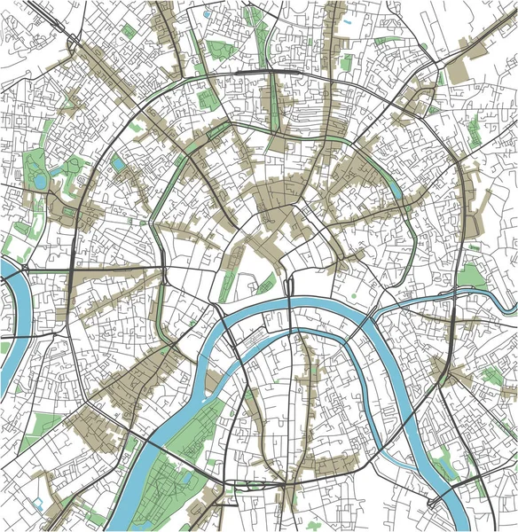 Barevná Mapa Města Moskva — Stockový vektor