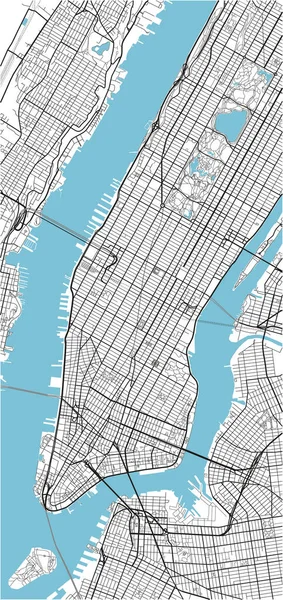 Mapa Cidade Vetorial Preto Branco Nova York Com Camadas Separadas — Vetor de Stock