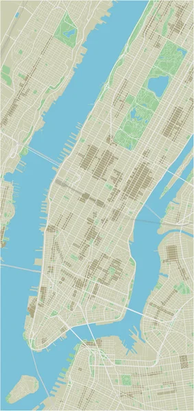 Mapa Cidade Vetores Nova York Com Camadas Separadas Bem Organizadas — Vetor de Stock