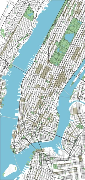 Mapa Colorido Cidade Vetorial Nova York — Vetor de Stock