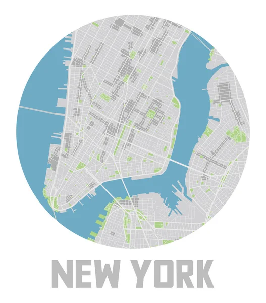 Icono Minimalista Mapa Nueva York — Archivo Imágenes Vectoriales
