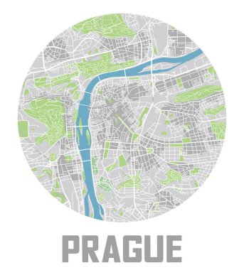Minimalist Prag şehir haritası simgesi.