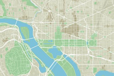 Washington D.C. 'nin iyi organize edilmiş şehir haritası..