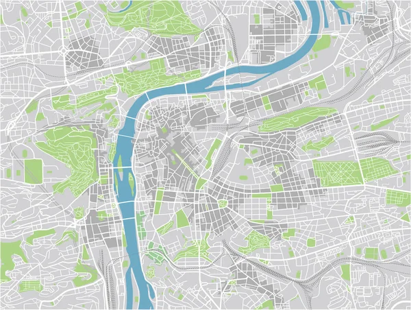 Mappa Della Città Vettoriale Praga Con Strati Separati Ben Organizzati — Vettoriale Stock