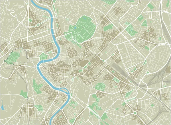 Mapa Ciudad Vectorial Roma Con Capas Separadas Bien Organizadas — Archivo Imágenes Vectoriales