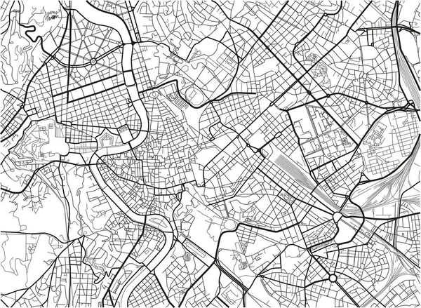 Mapa Roma Vectorial Blanco Negro Con Capas Separadas Bien Organizadas — Archivo Imágenes Vectoriales