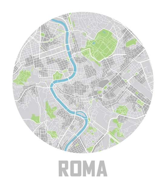 Minimalistische Roma Stadtplan Ikone — Stockvektor