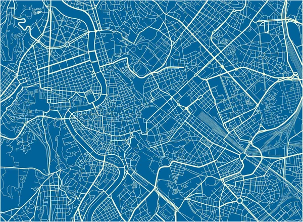 Mapa Cidade Vetorial Azul Branco Roma Com Camadas Separadas Bem — Vetor de Stock