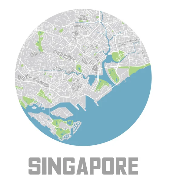 Ícone Minimalista Mapa Cidade Singapura — Vetor de Stock