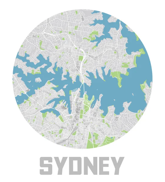 Ícone Minimalista Mapa Cidade Sydney — Vetor de Stock