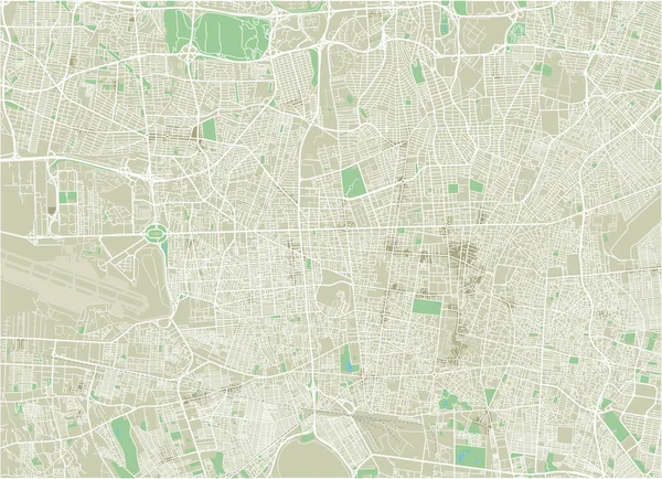 Векторная Карта Города Тегерана Хорошо Организованными Разделенными Слоями — стоковый вектор