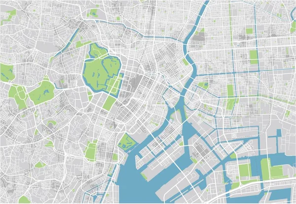Mapa Cidade Vetorial Tóquio Com Camadas Separadas Bem Organizadas — Vetor de Stock