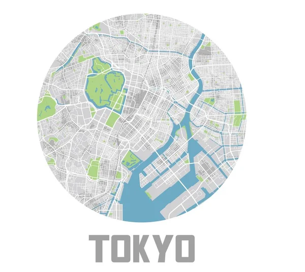 Minimalistic Tokyo City Map Icon — Stock Vector