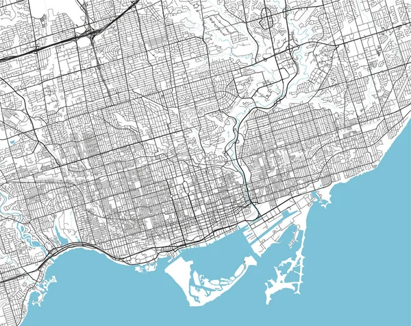 Mapa Toronto Vector Blanco Negro Con Capas Separadas Bien Organizadas — Archivo Imágenes Vectoriales
