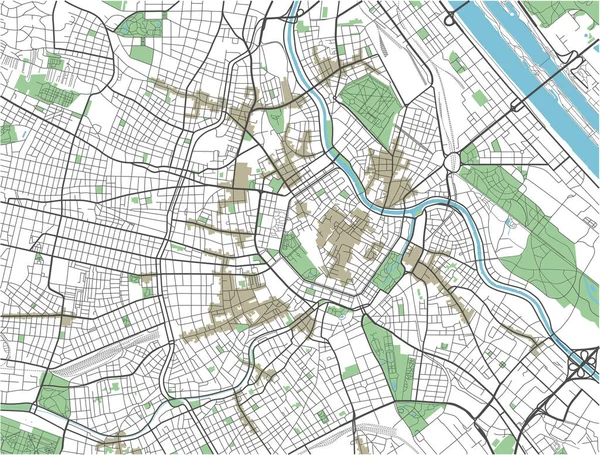 Färgglada Wien Vektor Stadskarta — Stock vektor