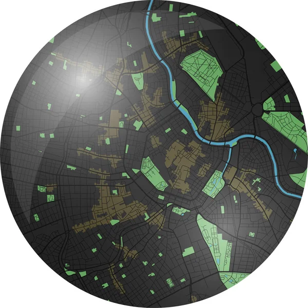 Koyu Renkli Viyana Vektör Haritası — Stok Vektör
