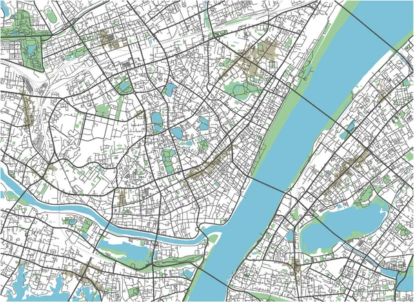カラフルな武漢ベクトル都市地図 — ストックベクタ