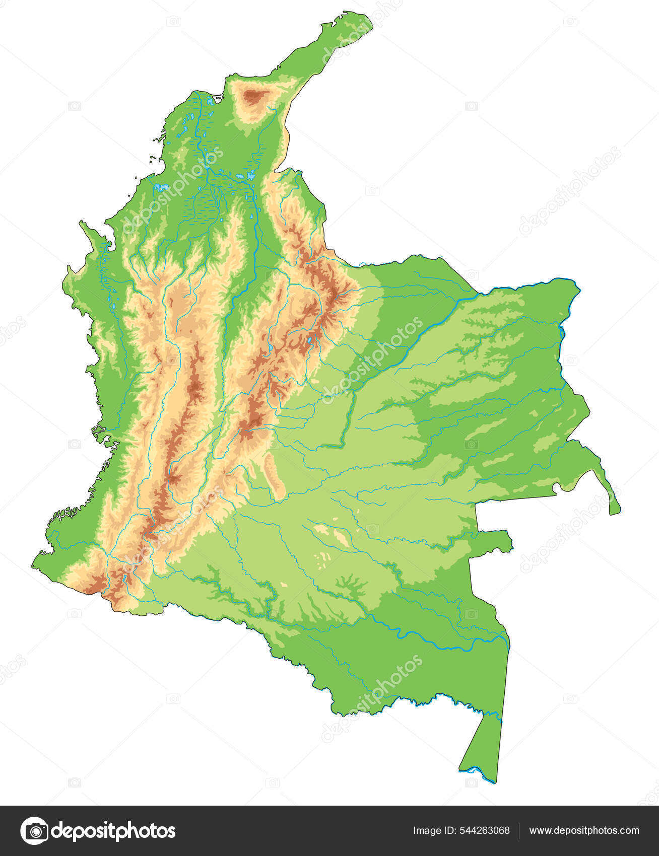 Mapa Físico Detalhado Portugal Com Rotulagem. Ilustração do Vetor