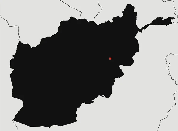 Подробная Карта Афганистана Силуэт — стоковый вектор