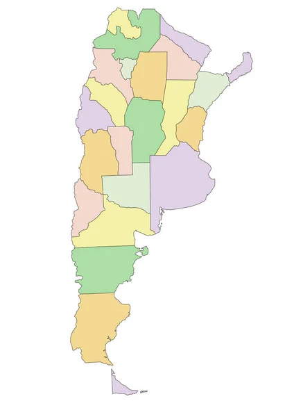 Argentina Mapa Político Editável Altamente Detalhado —  Vetores de Stock