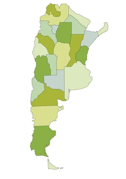 Mappa Politica Altamente Dettagliata Modificabile Con Livelli Separati Argentina — Vettoriale Stock