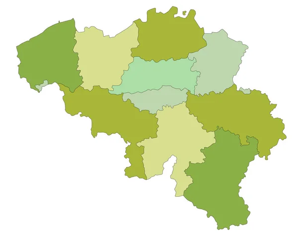 Mapa Político Editável Altamente Detalhado Com Camadas Separadas Bélgica — Vetor de Stock